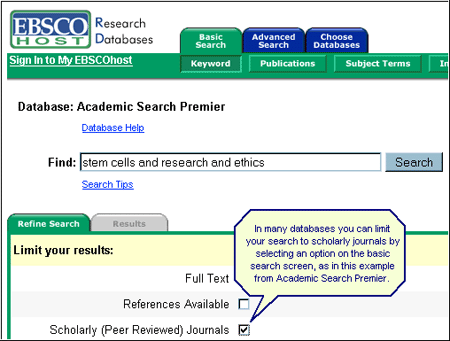 Academic journals database