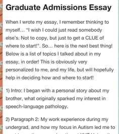 Graduate personal statement