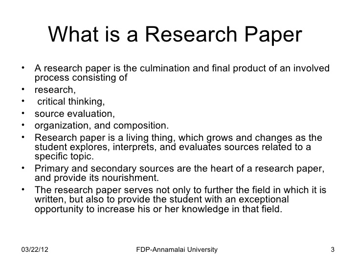 In order to do a paper properly you need to keep a few things in mind which will be outlined.