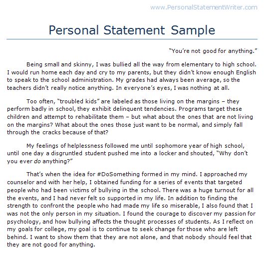 Write a personal statement